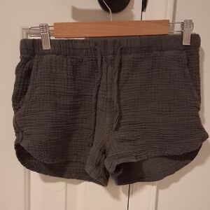 Stars Above Textured Gray Lounge Shorts—Size XS